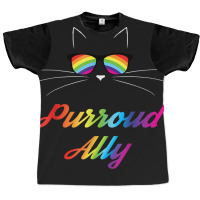 Purroud Ally Rainbow Sunglasses Cat Gay Pride Proud Ally Graphic T-shirt | Artistshot