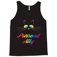 Purroud Ally Rainbow Sunglasses Cat Gay Pride Proud Ally Tank Top | Artistshot