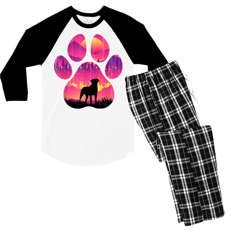 Valley Bulldog Paw Mom Dad Dog Lover Women Men T Shirt Men's 3/4 Sleeve Pajama Set | Artistshot