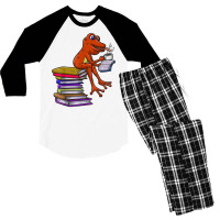 Reading Books Avid Reader Bibliophile Novel Tadpole Coffee T Shirt Men's 3/4 Sleeve Pajama Set | Artistshot