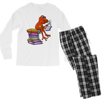 Reading Books Avid Reader Bibliophile Novel Tadpole Coffee T Shirt Men's Long Sleeve Pajama Set | Artistshot