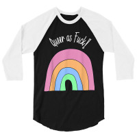 Queer As Fuck Queer Af Lgbtq Funny Pride 3/4 Sleeve Shirt | Artistshot