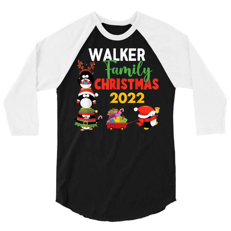 Walker Family Name Gift   Walker Family Christmas T Shirt 3/4 Sleeve Shirt | Artistshot