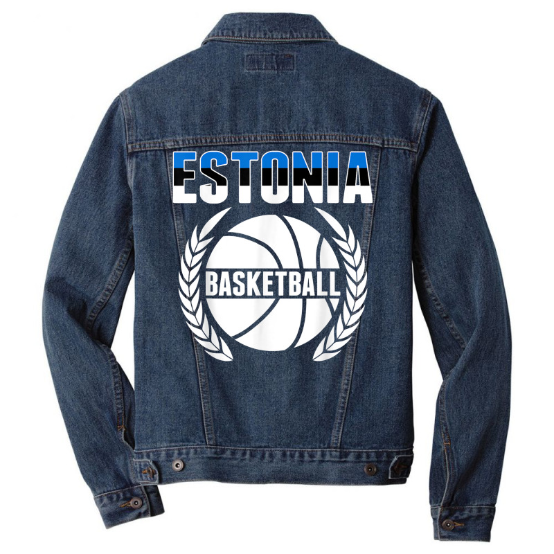 Proud Estonia Basketball Fans Jersey   Estonian Flag Baller T Shirt Men Denim Jacket | Artistshot