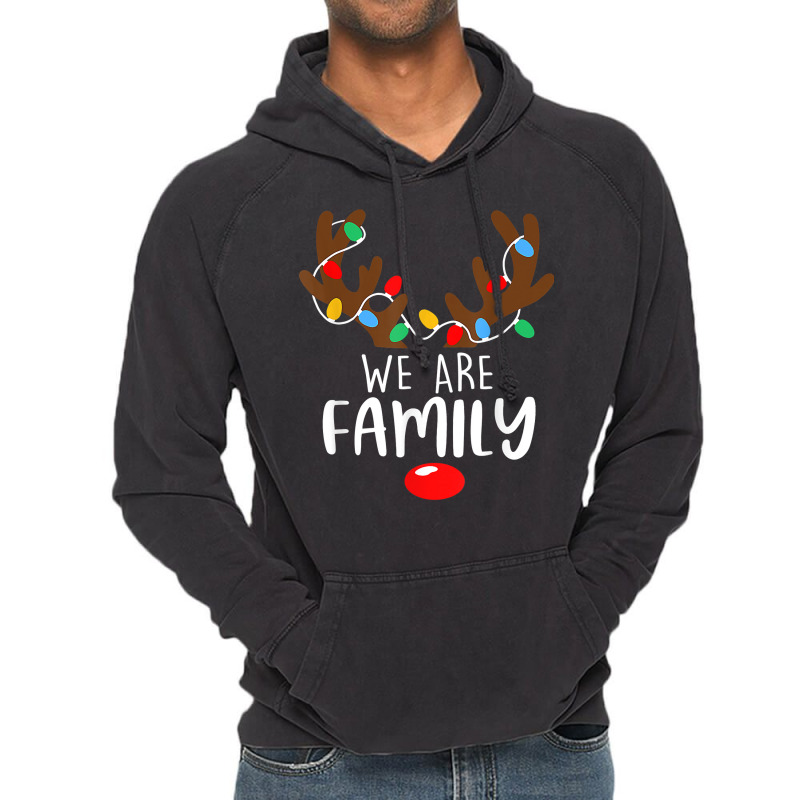 We Are Family Christmas Reaindeer Xmas Lights Happy Holiday T Shirt Vintage Hoodie | Artistshot