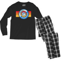 Retro Borzol Doggo Daddy 80s Vintage Dog Dad T Shirt Men's Long Sleeve Pajama Set | Artistshot