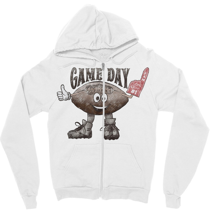 Retro Western Game Day Football Sport Lover Vintage T Shirt Zipper Hoodie | Artistshot