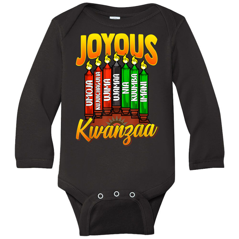 Joyous Kwanzaa Kinara Candles Ombre 7 Principles T Shirt Long Sleeve Baby Bodysuit by kadejahdomenick | Artistshot