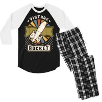 Rocket Vintage Classic Retro Love T Shirt Men's 3/4 Sleeve Pajama Set | Artistshot