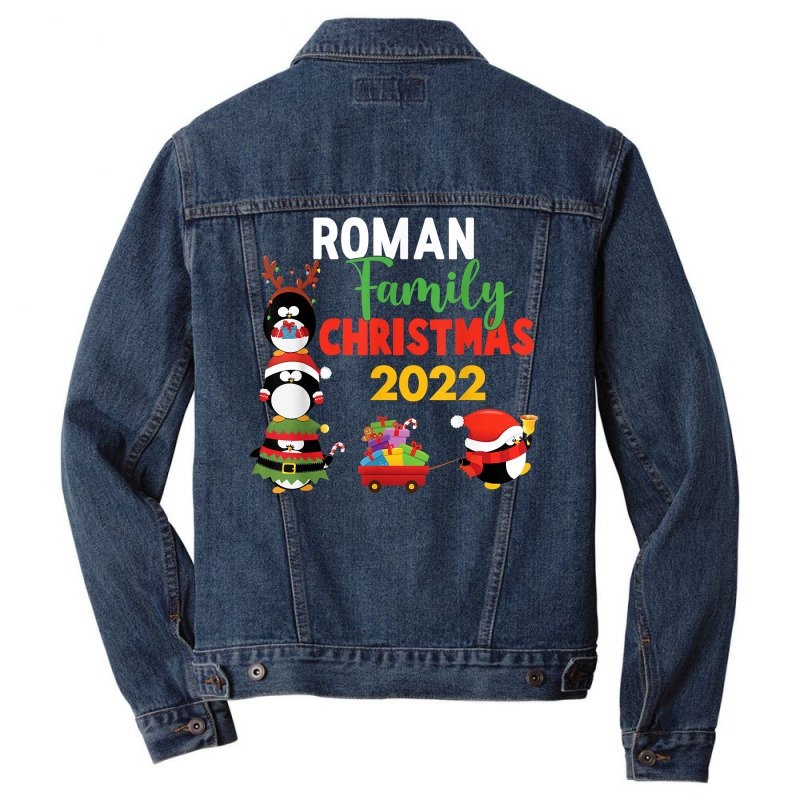 Roman Family Name Gift   Roman Family Christmas T Shirt Men Denim Jacket | Artistshot