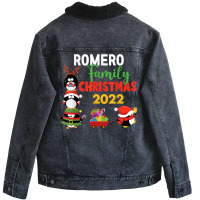 Romero Family Name Gift   Romero Family Christmas T Shirt Unisex Sherpa-lined Denim Jacket | Artistshot