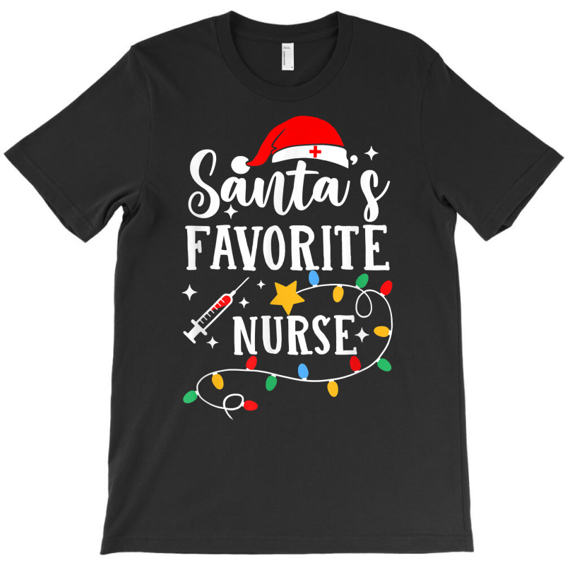 Santa's Favorite Nurse Christmas Lights Pajamas Boys Girls T Shirt T-shirt | Artistshot