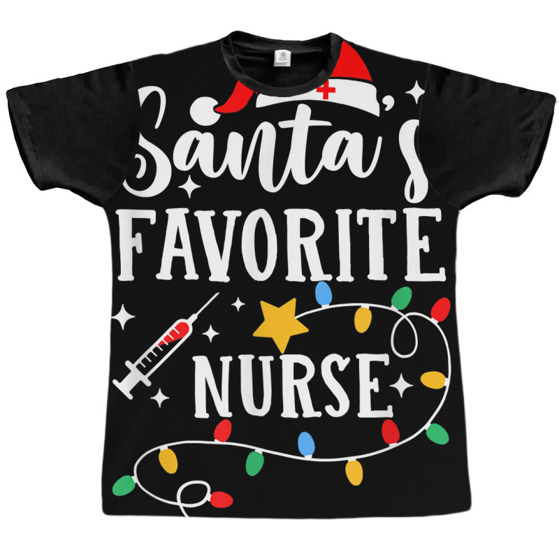 Santa's Favorite Nurse Christmas Lights Pajamas Boys Girls T Shirt Graphic T-shirt | Artistshot