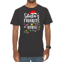 Santa's Favorite Nurse Christmas Lights Pajamas Boys Girls T Shirt Vintage T-shirt | Artistshot