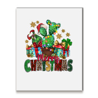 Western Christmas Cactus Leopard Merry Christmas T Shirt Metal Print Vertical | Artistshot