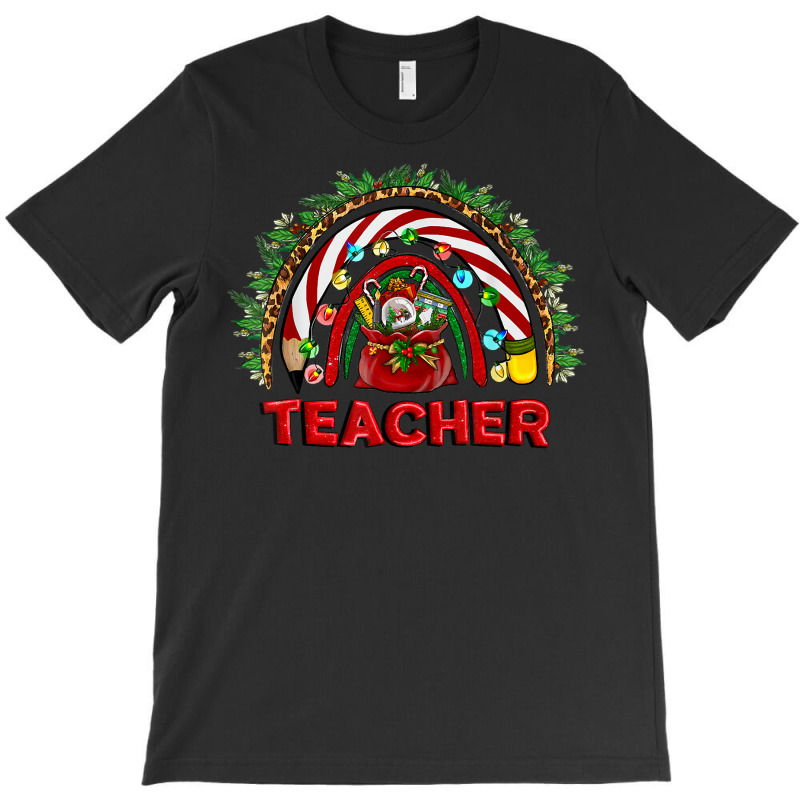 Western Christmas Teacher Funny Xmas Teacher Rainbow T Shirt T-shirt | Artistshot