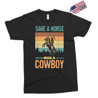 Save A Horse Ride A Cowboy Vintage Cowgirl Southern Western T Shirt Exclusive T-shirt | Artistshot