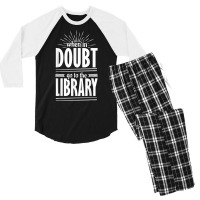 When In Doubt Go To The Library History Of Car T Shirt Men's 3/4 Sleeve Pajama Set | Artistshot