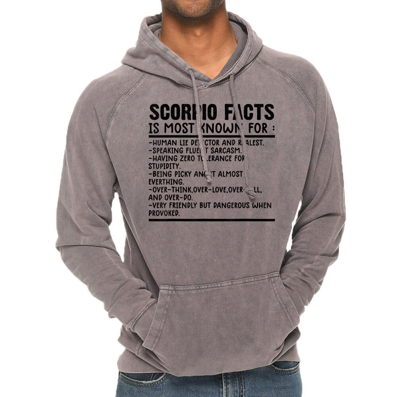 Scorpio Facts Shirt Funny Scorpio Birthday Zodiac Humor T Shirt Vintage Hoodie | Artistshot