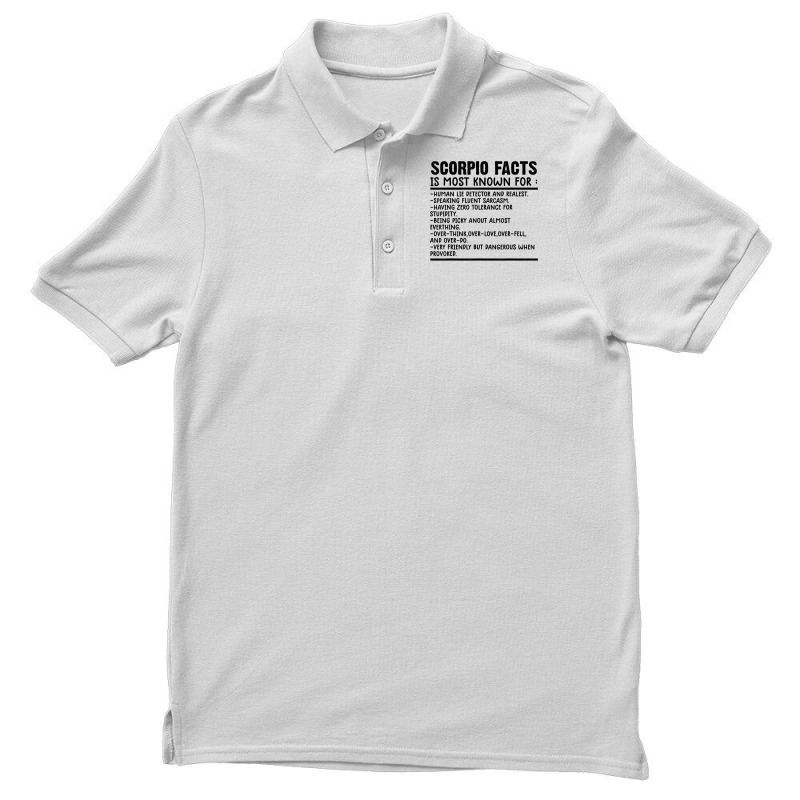 Scorpio Facts Shirt Funny Scorpio Birthday Zodiac Humor T Shirt Men's Polo Shirt | Artistshot