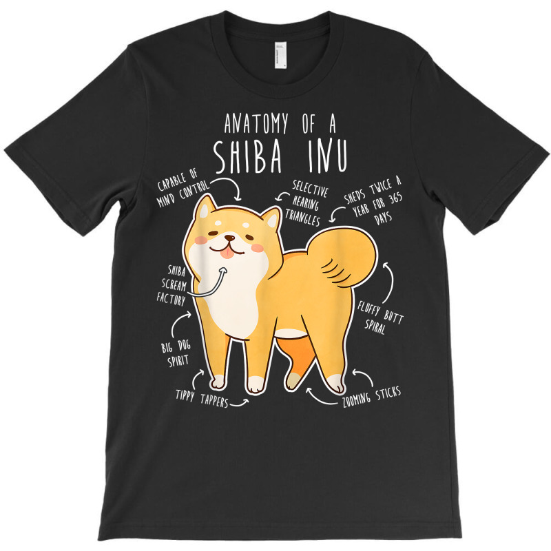 Shiba Inu Dog Anatomy, Funny Pet Red Shibe Mom Cute Doge Dad T Shirt T-shirt | Artistshot