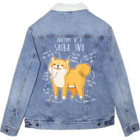 Shiba Inu Dog Anatomy, Funny Pet Red Shibe Mom Cute Doge Dad T Shirt Unisex Sherpa-lined Denim Jacket | Artistshot