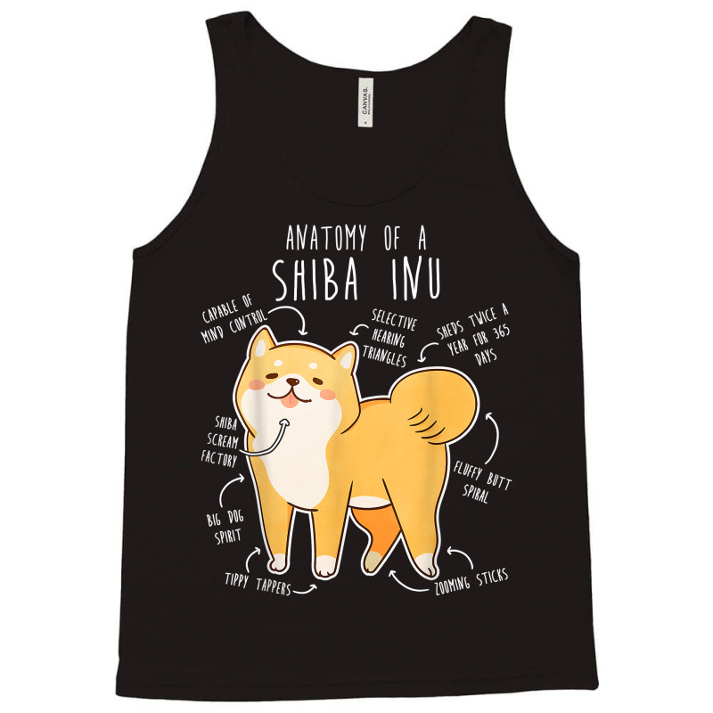 Shiba Inu Dog Anatomy, Funny Pet Red Shibe Mom Cute Doge Dad T Shirt Tank Top | Artistshot