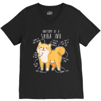 Shiba Inu Dog Anatomy, Funny Pet Red Shibe Mom Cute Doge Dad T Shirt V-neck Tee | Artistshot