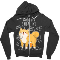 Shiba Inu Dog Anatomy, Funny Pet Red Shibe Mom Cute Doge Dad T Shirt Zipper Hoodie | Artistshot