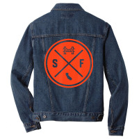 Classic San Francisco Sf Circle Patch Orange Men Denim Jacket | Artistshot