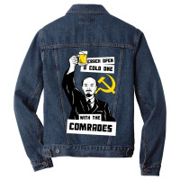 Crack Open A Cold One With The Comrades Men Denim Jacket | Artistshot