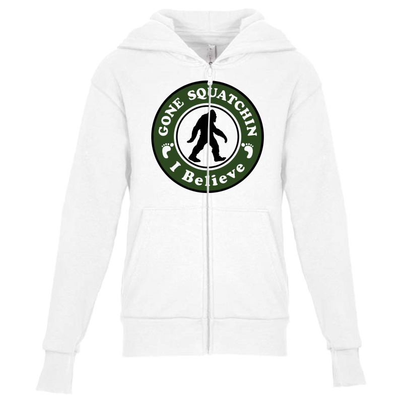 Gone Squatchin I Belive Youth Zipper Hoodie by brendajackson | Artistshot