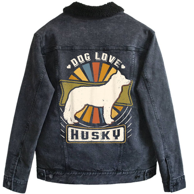 Siberian Husky Vintage Classic Retro Dog Lover T Shirt Unisex Sherpa-lined Denim Jacket | Artistshot