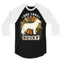 Siberian Husky Vintage Classic Retro Dog Lover T Shirt 3/4 Sleeve Shirt | Artistshot