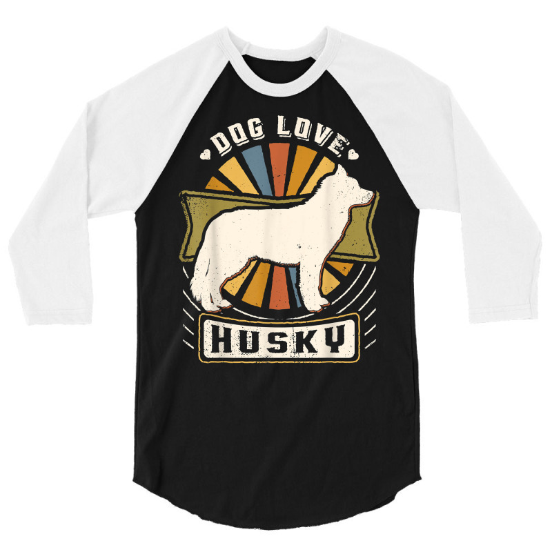 Siberian Husky Vintage Classic Retro Dog Lover T Shirt 3/4 Sleeve Shirt | Artistshot