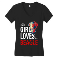 This Girl Loves Her Beagle Women's V-neck T-shirt | Artistshot