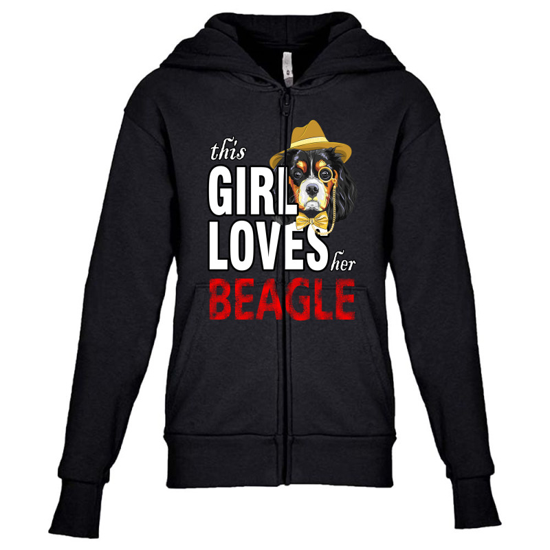 This Girl Loves Her Beagle Youth Zipper Hoodie by lorismerch | Artistshot