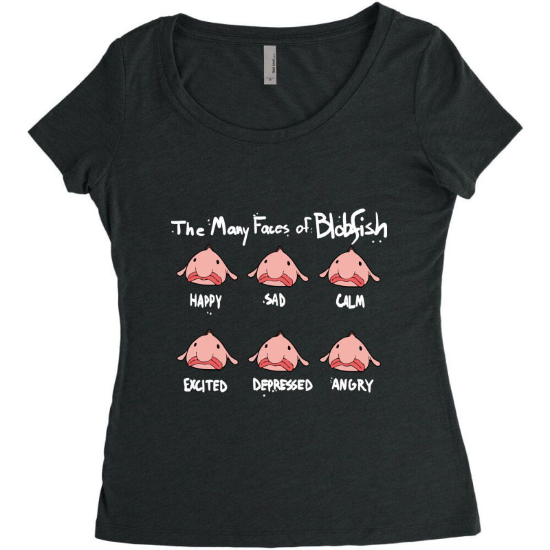 The Many Faces Of Blobfish Women's Triblend Scoop T-shirt by Min08 | Artistshot