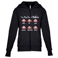 The Many Faces Of Blobfish Youth Zipper Hoodie | Artistshot