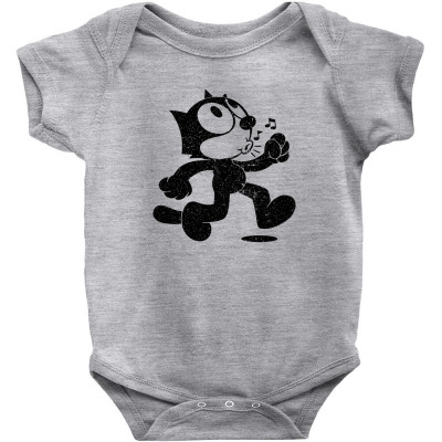 Felix The Cat Retro Faded Baby Bodysuit Designed By George Art