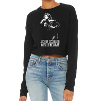 John Cougar The White Stencil Essential Cropped Sweater | Artistshot