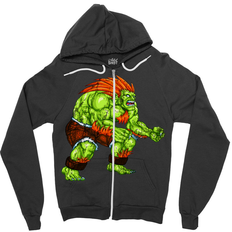 Blanka Zipper Hoodie by rogxever | Artistshot