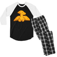 Dino Pterosaur Chicken Nugget Pattern Funny Dino Pterodactyl Men's 3/4 Sleeve Pajama Set | Artistshot