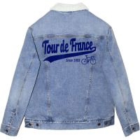 Tour Funny Cycling Tour France Cycling Fan Unisex Sherpa-lined Denim Jacket | Artistshot