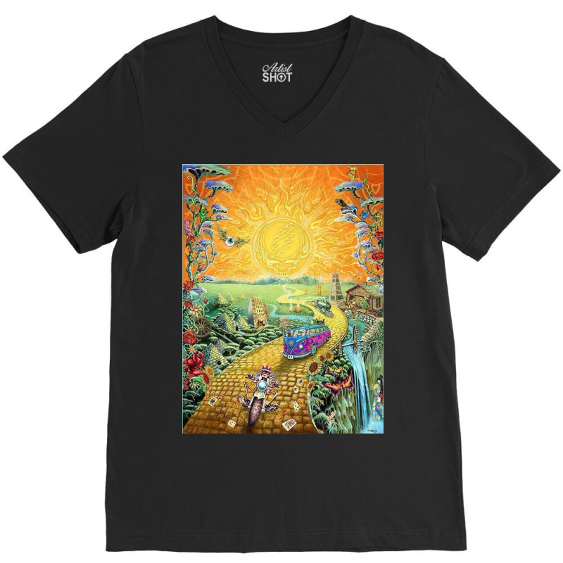 Grateful Sun V-neck Tee | Artistshot