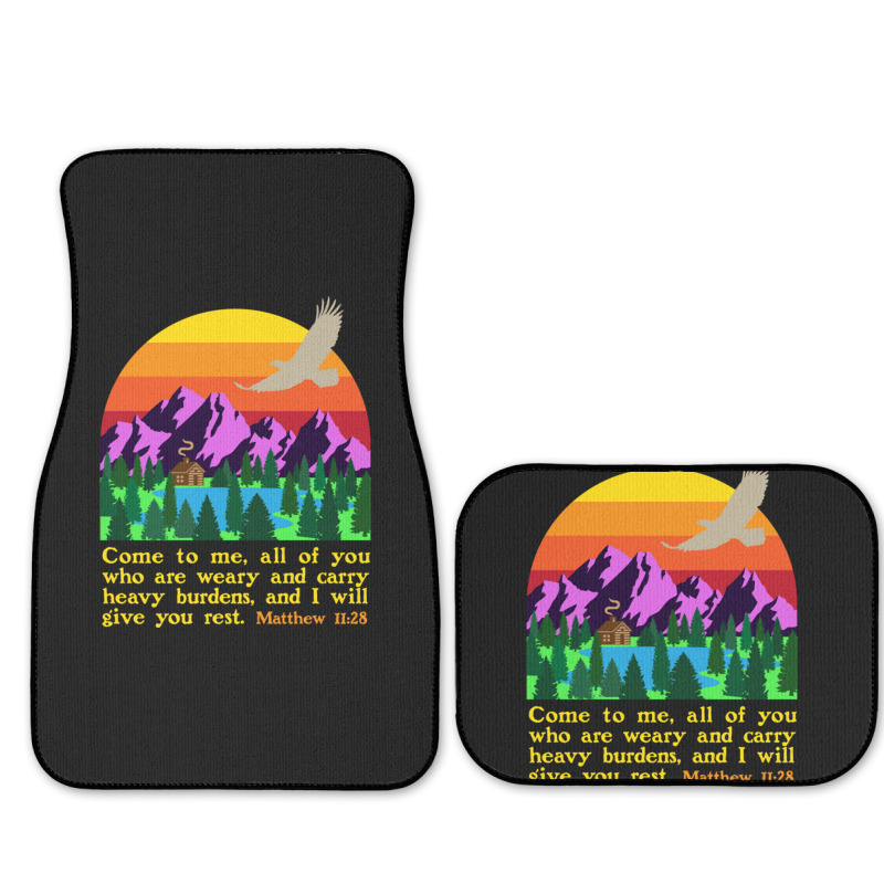 Bible Verse Matthew 1128 Come To Me All Who Are Weary Boy Full Set Car Mats | Artistshot