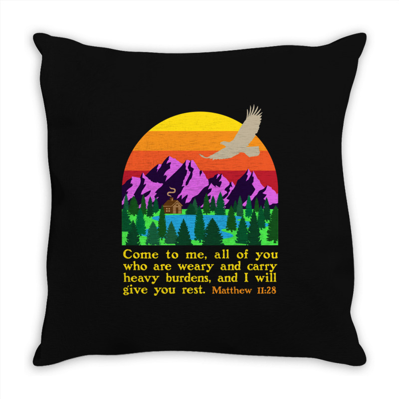 Bible Verse Matthew 1128 Come To Me All Who Are Weary Boy Throw Pillow | Artistshot