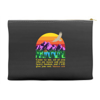 Bible Verse Matthew 1128 Come To Me All Who Are Weary Boy Accessory Pouches | Artistshot