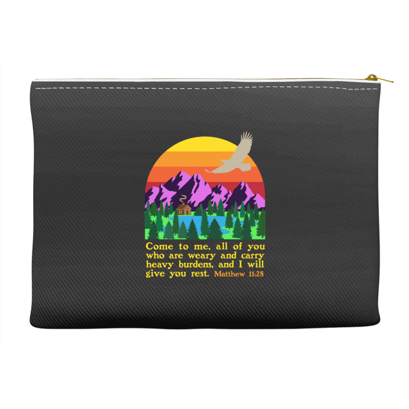 Bible Verse Matthew 1128 Come To Me All Who Are Weary Boy Accessory Pouches | Artistshot