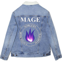 Mage Fantasy Rpg Class Arcane Magic Unisex Sherpa-lined Denim Jacket | Artistshot